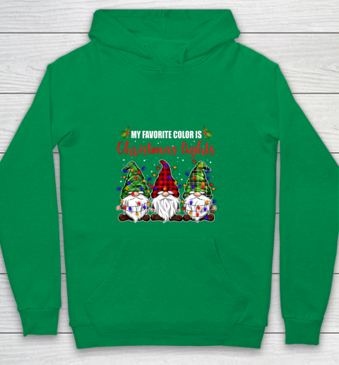 My Favorite Color Is Christmas Light Gnome Merry Christmas Youth Hoodie 4