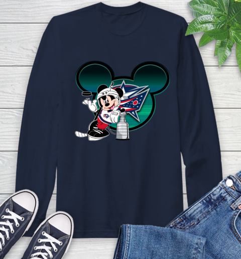 NHL Columbus Blue Jackets Stanley Cup Mickey Mouse Disney Hockey T Shirt Long Sleeve T-Shirt 4