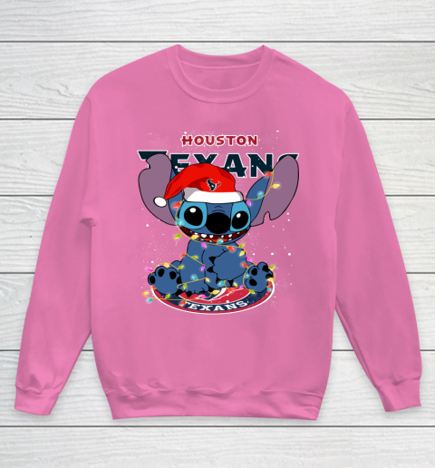Houston Texans NFL Football noel stitch Christmas Youth Sweatshirt 3