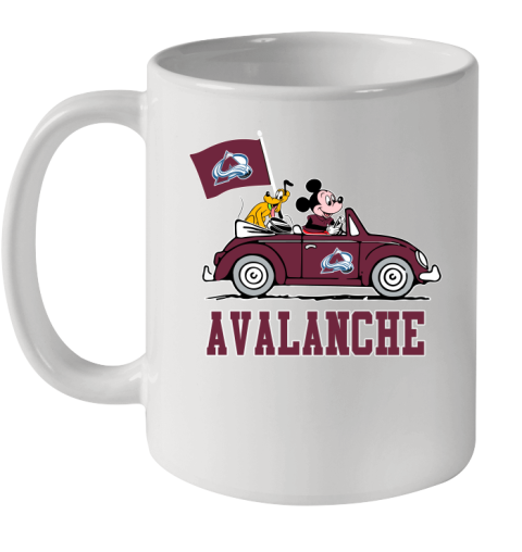 NHL Hockey Colorado Avalanche Pluto Mickey Driving Disney Shirt Ceramic Mug 11oz