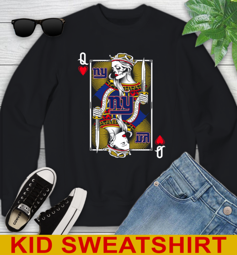 NFL Football New York Giants The Queen Of Hearts Card Shirt Youth Sweatshirt