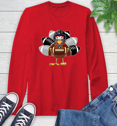Oakland Raiders Turkey Thanksgiving Day Long Sleeve T-Shirt 10