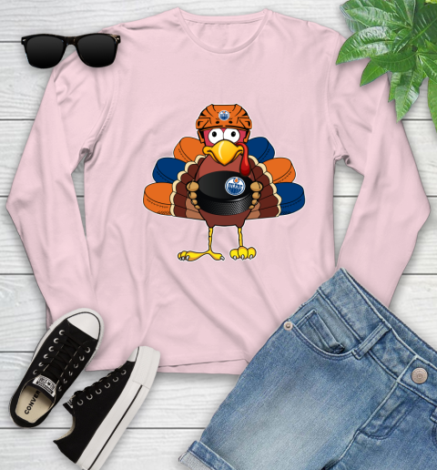 Edmonton Oilers Turkey Thanksgiving Day Youth Long Sleeve 10