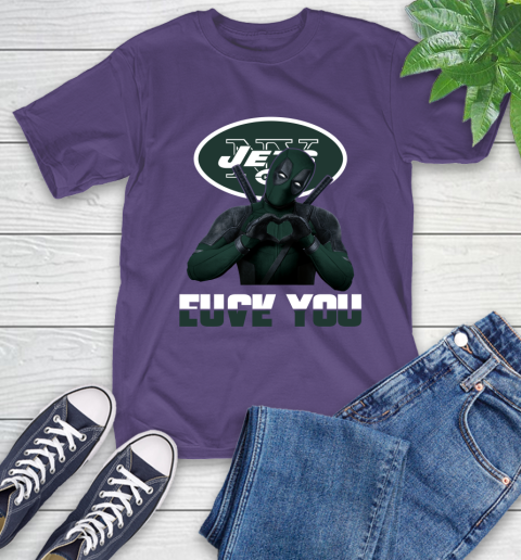 NHL New York Jets Deadpool Love You Fuck You Football Sports T-Shirt 5