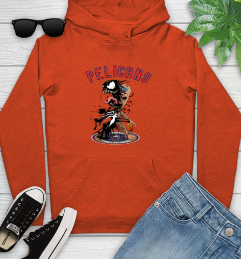 NBA New Orleans Pelicans Basketball Venom Groot Guardians Of The Galaxy Youth Hoodie 5