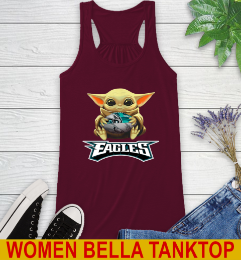 NFL Football Philadelphia Eagles Baby Yoda Star Wars Shirt Racerback Tank 3
