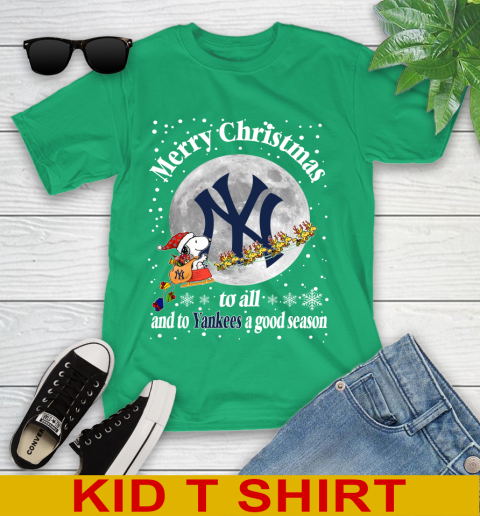 New York Yankees Merry Christmas To All And To Yankees A Good Season MLB Baseball Sports Youth T-Shirt 7