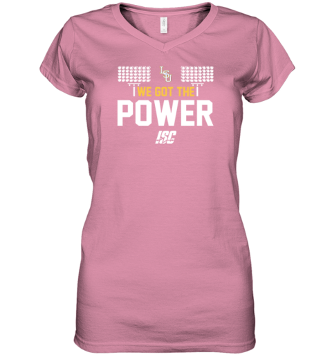 3qll lsu tigers baseball we got the power premium women v neck t shirt 39 front azalea