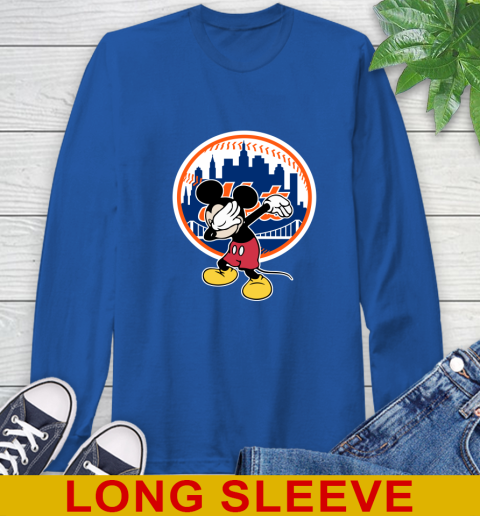 New York Mets MLB Baseball Dabbing Mickey Disney Sports Long Sleeve T-Shirt 9