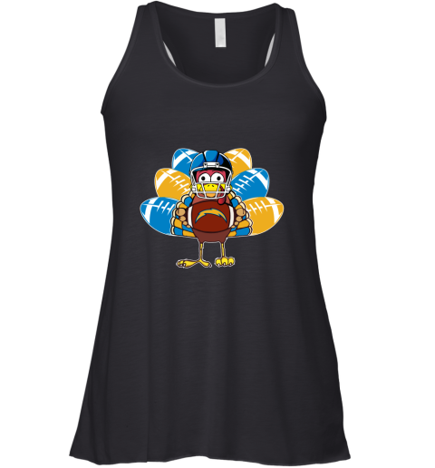 Los Angeles Chargers Turkey Football Thanksgiving Racerback Tank