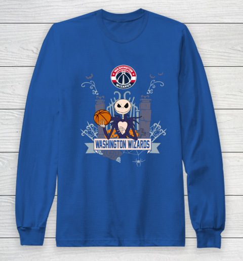NBA Washington Wizards Basketball Jack Skellington Halloween Long Sleeve T-Shirt 6