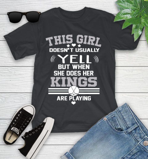 Los Angeles Kings NHL Hockey I Yell When My Team Is Playing Youth T-Shirt