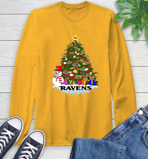 Baltimore Ravens Merry Christmas NFL Football Sports Long Sleeve T-Shirt 3