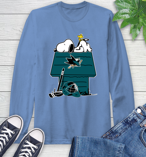 San Jose Sharks NHL Hockey Snoopy Woodstock The Peanuts Movie Long Sleeve T-Shirt 11