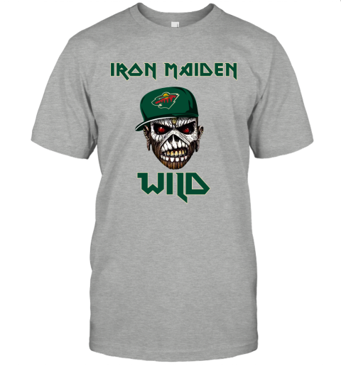 NHL Minnesota Wild Iron Maiden Rock Band Music Hockey Sports UP2xxOtFL1z classic t shirt 2 95 151514 front ash