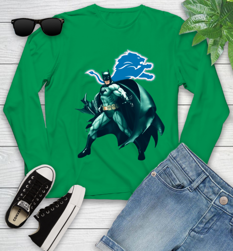 NFL Batman Football Sports Detroit Lions Youth Long Sleeve 6