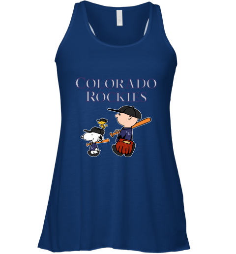 Colorado Rockies Let's Play Baseball Together Snoopy MLB Racerback Tank