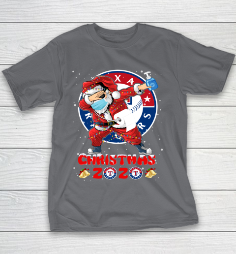 Texas Rangers Funny Santa Claus Dabbing Christmas 2020 MLB Youth T-Shirt 5