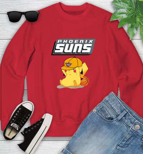 NBA Pikachu Basketball Sports Phoenix Suns Youth Sweatshirt 9