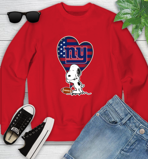 New York Giants NFL Football The Peanuts Movie Adorable Snoopy Youth Sweatshirt 9