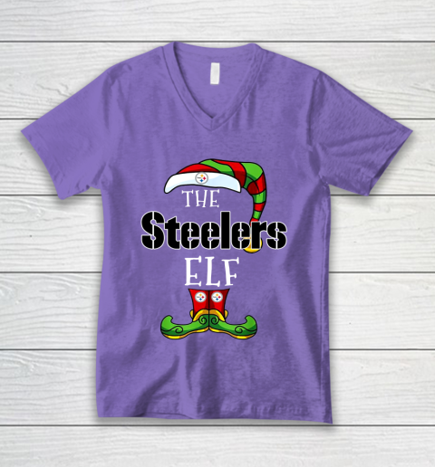 Pittsburgh Steelers Christmas ELF Funny NFL V-Neck T-Shirt 8
