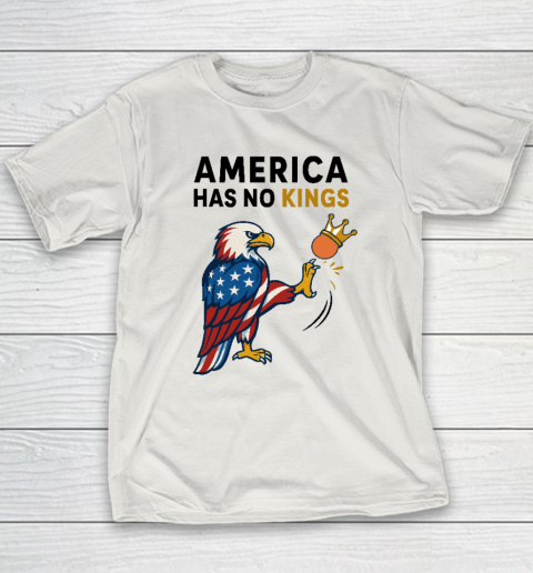 America Has No Kings Eagle Kick Orange Anti Trump Youth T-Shirt 9