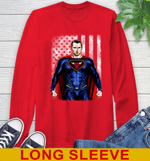 NBA Basketball Chicago Bulls Superman DC Shirt Long Sleeve T-Shirt 12