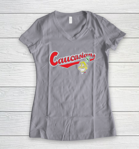 Cleveland Caucasians Bomani Jones Women's V-Neck T-Shirt 4