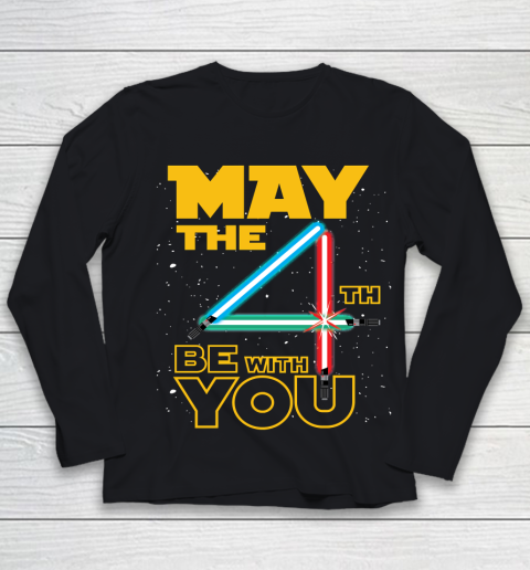 The 4th of May Be With You Galaxy Lightsaber Star Wars Youth Long Sleeve