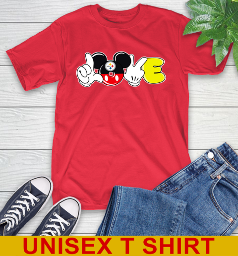 Pittsburgh Steelers NFL Football Love Mickey Disney Sports T-Shirt 10