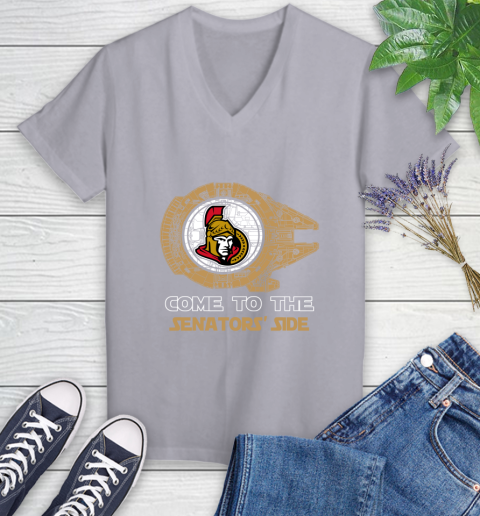 NHL Come To The Ottawa Senators Wars Hockey Sports Women's V-Neck T-Shirt 4
