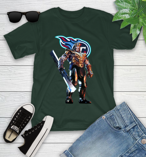 NFL Thanos Gauntlet Avengers Endgame Football Tennessee Titans Youth T-Shirt 5