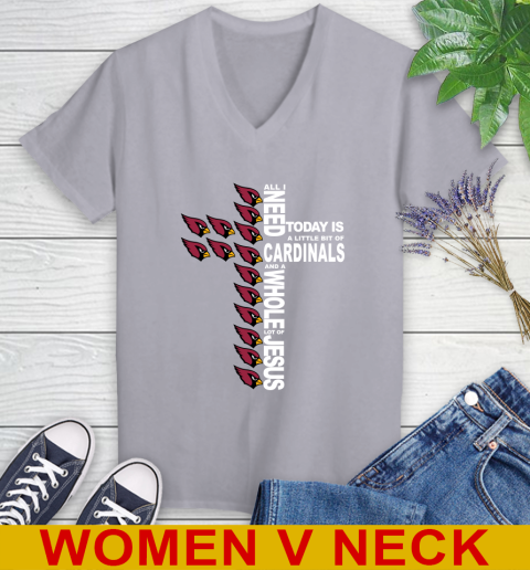 NFL All I Need Today Is A Little Bit Of Arizona Cardinals Shirt Women's V-Neck T-Shirt 4