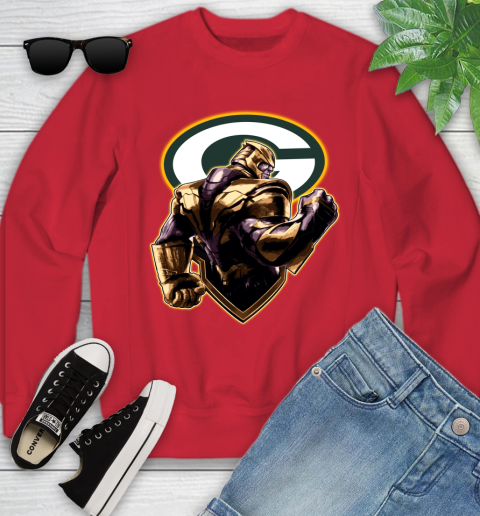 NFL Thanos Avengers Endgame Football Sports Green Bay Packers Youth Sweatshirt 9