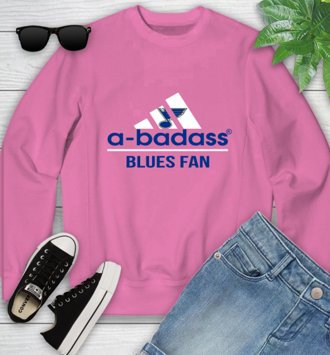 NHL A Badass St.Louis Blues Fan Adidas Hockey Sports Youth Sweatshirt 6