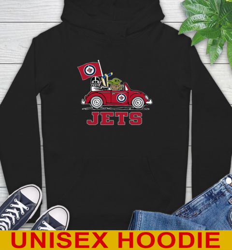 NHL Hockey Winnipeg Jets Darth Vader Baby Yoda Driving Star Wars Shirt Hoodie 2