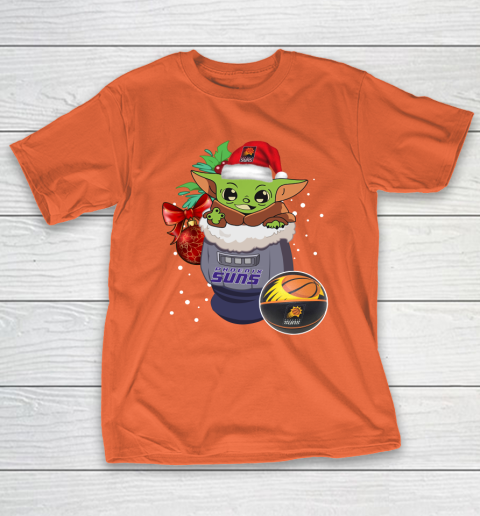 Phoenix Suns Christmas Baby Yoda Star Wars Funny Happy NBA T-Shirt 6