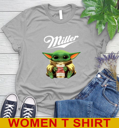 Star Wars Baby Yoda Hugs Miller High Life Beer Shirt 93