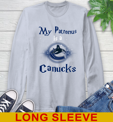 NHL Hockey Harry Potter My Patronus Is A Vancouver Canucks Long Sleeve T-Shirt 6