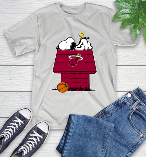 Miami Heat NBA Basketball Snoopy Woodstock The Peanuts Movie T-Shirt