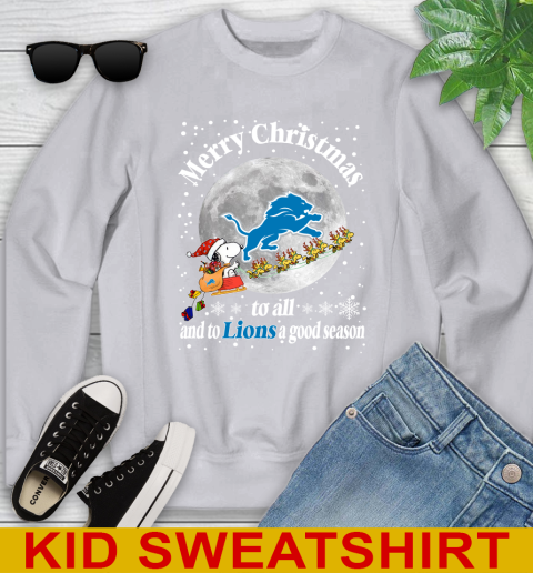 Detroit Lions Merry Christmas To All And To Lions A Good Season NFL Football Sports Youth Sweatshirt 3