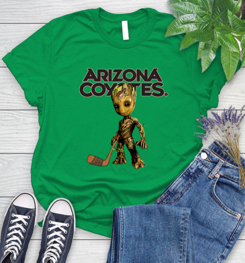 Arizona Coyotes NHL Hockey Groot Marvel Guardians Of The Galaxy Women's T-Shirt 6
