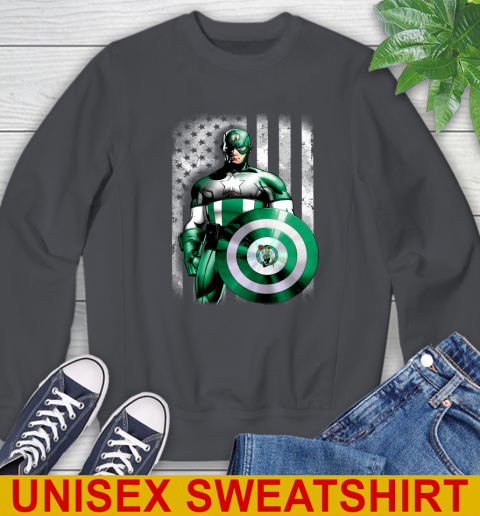 Boston Celtics NBA Basketball Captain America Marvel Avengers American Flag Shirt Sweatshirt 7