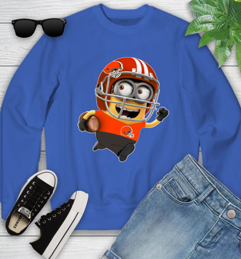 NFL Cleveland Browns Minions Disney Football Sports Youth Sweatshirt 8
