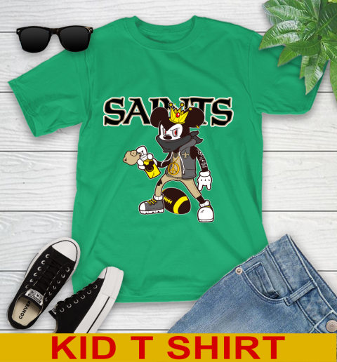 New Orleans Saints NFL Football Mickey Peace Sign Sports Youth T-Shirt 6