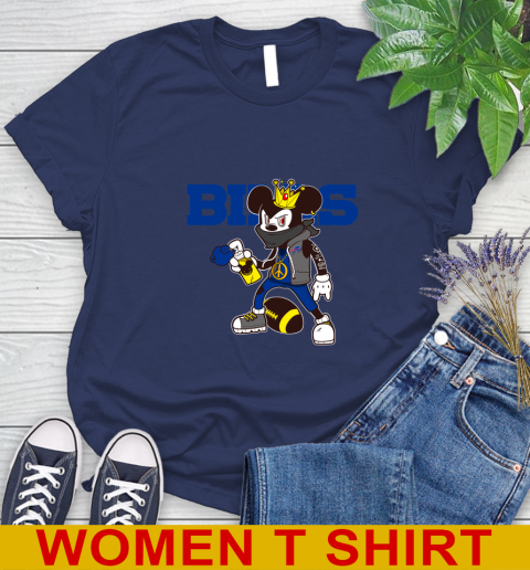 Buffalo Bills NFL Football Mickey Peace Sign Sports Women's T-Shirt 12