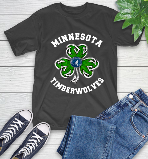 NBA Minnesota Timberwolves Three Leaf Clover St Patrick's Day Basketball Sports T-Shirt