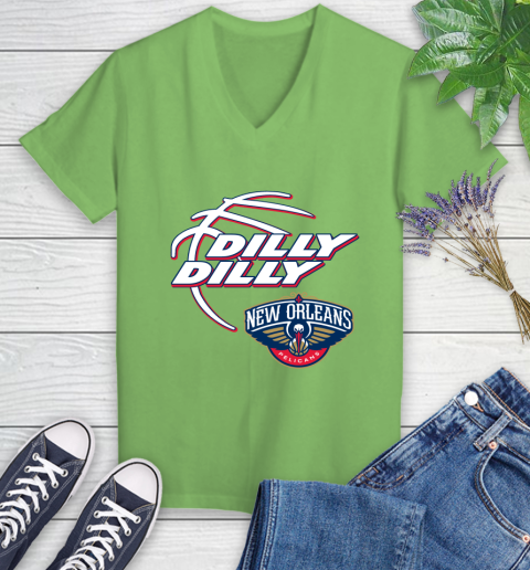 NBA New Orleans Pelicans Dilly Dilly Basketball Sports Women's V-Neck T-Shirt 11