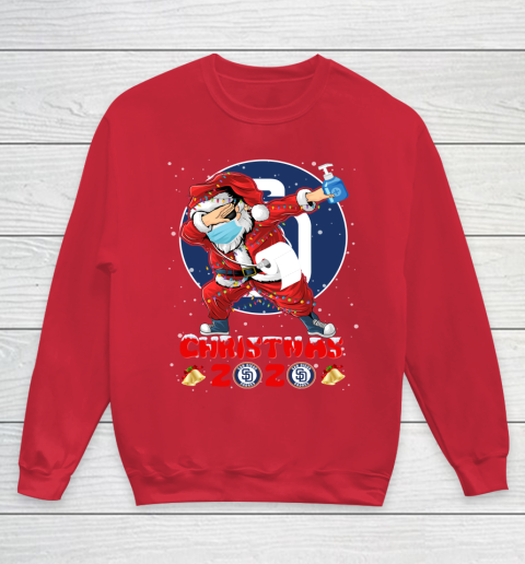San Diego Padres Funny Santa Claus Dabbing Christmas 2020 MLB Youth Sweatshirt 7