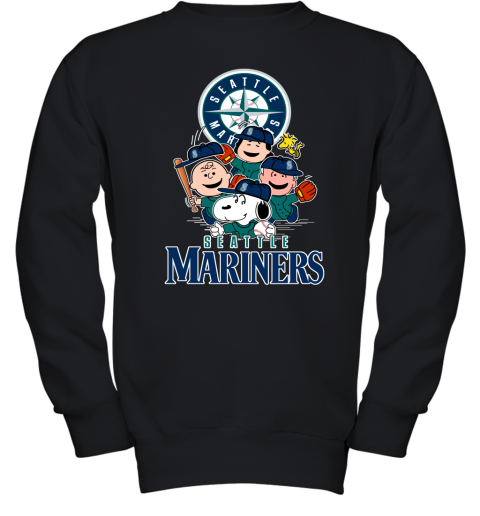 MLB Seattle Mariners Snoopy Charlie Brown Woodstock The Peanuts Movie Baseball  T Shirt - Rookbrand